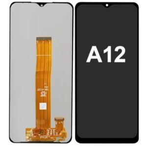 Samsung Galaxy A12 replacement screen assembly, front and back