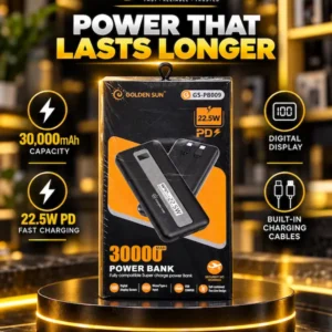 🔋 Golden Sun GS-PB009 30,000mAh Power Bank – 22.5W Fast Charging